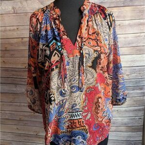 I Jean by Buffalo colorful blouse 3/4 sleeve shirt